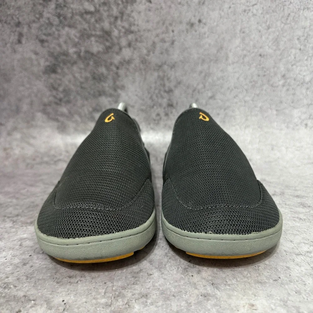 OluKai Nohea Mesh Slip On Shoes Mens 10 Grey Orange Casual Breathable 10188-4242